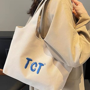 MX Custom Embroidered <b>Canvas</b> <b>Tote</b> Bag Reusable Shopping Handbag with OEM Service - Product Image 1