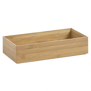 <b>Storage</b> <b>Box</b> Bamboo Rectangular Desk Organizer <b>Drawer</b> Tray Natural Wood Finish - Product Image 2