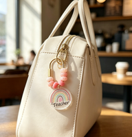 Porte-clés décoratif personnalisable, tendance et simple, en résine florale avec mousqueton d'escalade, porte-clés en cuivre avec mousqueton d'escalade