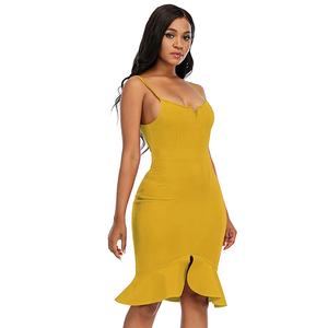 Robe d'été moulante Sexy et décontractée, tenue de soirée à bandes fendues, Mini découpe personnalisée, 2021 - Product Image 2