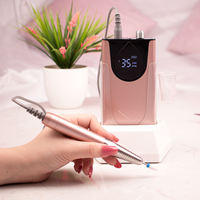 Yodoor 2024 Lime à ongles électrique professionnelle en acier inoxydable, polisseuse, 6 embouts, 35000 tr/min, pour gel/acrylique