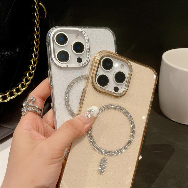 Luxury Diamond Cute Sparkling Phone Case for iPhone 16 15 14 13 12 Star Bling Charging Cover