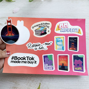 Feuille d'autocollants holographiques en vinyle <span class=keywords><strong>transparent</strong></span> décoratif personnalisé A5 A6 impression personnalisée feuille d'autocollants découpés par baiser - Product Image 2