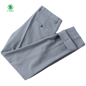 Pantaloni da <span class=keywords><strong>uomo</strong></span> alla moda Slim Fit di alta qualità pantaloni di cotone Casual <span class=keywords><strong>a</strong></span> <span class=keywords><strong>righe</strong></span> di nuovo stile britannico - Product Image 4