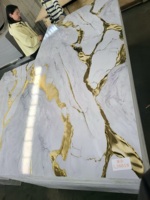 Panneaux muraux en bambou carbonisé effet marbre brillant, série haut de gamme, prix de gros, pour la décoration intérieure.