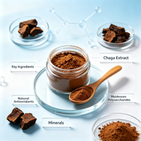 Poudre d'extrait pur de champignon Chaga Inonotus Obliquus Polysaccharides Extrait de Chaga pour l'alimentation santé