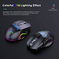 MKESPN W10 2500DPI Tri-Mode 9-Tombol Mouse Gaming Nirkabel RGB Backlit Desain Ergonomis Sensor Optik USB Nirkabel 2.4GHz