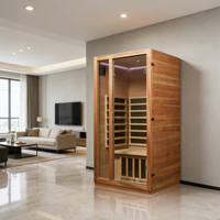 Sauna Royal de Haute Qualité pour 1 Personne, en Bois de Pruche Écologique, Infrarouge Lointain, Design Moderne, pour Salon, Villa, Salle de Sport