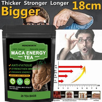 Thé Énergisant au Maca et au Ginseng, 12 Herbes Naturelles pour la Vitalité Masculine, Anti-Fatigue, Soutien Rénal, Sachets de Tisane, 28 Sachets