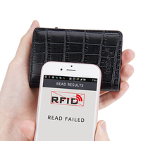Neue Krokodilmuster PU-Leder RFID-geschützte Automatische Pop-up Kartenhalter-Hülle für Herren, Männliche Kartenetui-Abdeckung