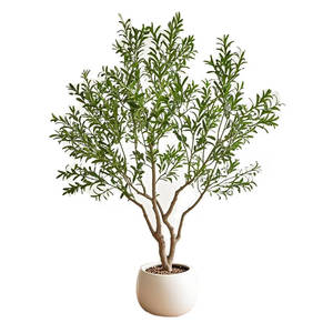 2ft/4ft/5ft/6ft albero di ulivo artificiale in vaso di seta e plastica con finto tronco di legno naturale per l'arredamento interno esterno