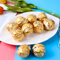 Bonbons durs en gaufrettes chocolatées avec riz soufflé croustillant, emballage doré et bleu, halal, personnalisé OEM, 24 pièces, dans une boîte carrée