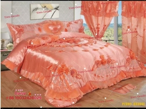 2025 lãng mạn 10 cái đám cưới đặt Chăn bộ với phù hợp với rèm cửa Vua Kích thước Comforter bedding Set & cổ CuộN - Product Image 3