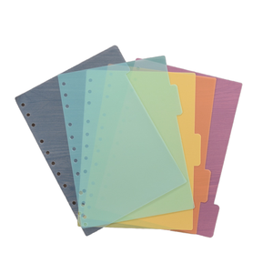 Wenshun Multicolor 5-<strong>Tab</strong> Office School Planner <strong>Divider</strong> <strong>6</strong>-Hole Frosted PP <strong>Index</strong> with Spiral Style Loose Leaf Binder for A5 A6 A4 - Product Image 1