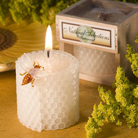 Bougie pilier parfumée en cire d'abeille 100% naturelle, écologique, non toxique, sans fumée, faite à la main, décoration d'intérieur, cadeau, toutes les fragrances