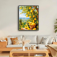 Peinture par numéros personnalisée : Citronnier sur la colline – Kit de peinture artistique par numéros pour la décoration de bureau