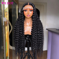 Perruques en cheveux humains vierges bruts à ondulations profondes, Lace Front HD 5x5 9x6 13X4, sans colle, style brésilien, pour femmes noires
