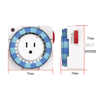 Minuteur mécanique IP20 pour intérieur, norme américaine, cadran rotatif 24 heures, 48 programmes, 15A 125V, prise de temporisation pour lampe de culture