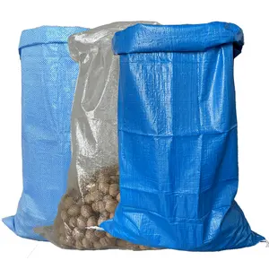 Sac tissé en polypropylène, plus grande usine, polypropylène pur 25kg 50kg sacs de maïs à Grain bleu