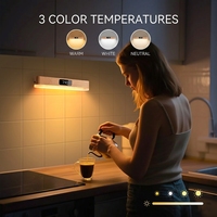 Lampe de Nuit LED Rechargeable à Détection de Mouvement pour Armoire, Couloir et Plafonnier, avec Double Contrôle et Capteur de Lumière Intégré