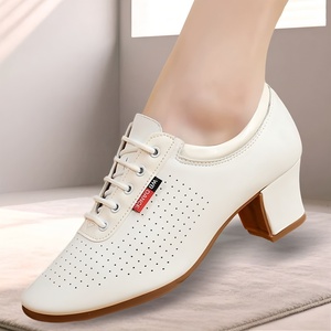 Chaussures de <span class=keywords><strong>danse</strong></span> d'été pour femmes, pour la <span class=keywords><strong>danse</strong></span> de salon/latine, <span class=keywords><strong>avec</strong></span> lacets, semelle souple en caoutchouc, en cuir synthétique, décontractées, pour la <span class=keywords><strong>danse</strong></span> sociale en extérieur - Product Image 2