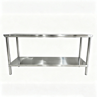 Mesa de Trabajo de Acero Inoxidable de Alta Resistencia, Mesa de Preparación Comercial para Chefs, Banco de Trabajo para Restaurante, Hotel, Isla de Cocina con Estante
