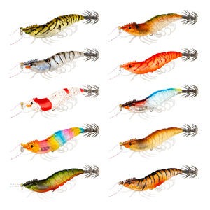 Vente en gros de leurres artificiels coulants en plastique de 15g et 8cm pour <span class=keywords><strong>la</strong></span> pêche en mer, crevettes lumineuses, leurres pour crevettes et calmars - Product Image 2