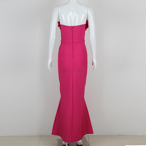 Abito da <span class=keywords><strong>sera</strong></span> Sexy con strass a tracolla abito da <span class=keywords><strong>sera</strong></span> per festa da donna a fiore 3d abiti eleganti da sirena - Product Image 5
