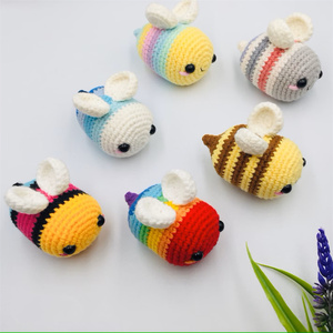 Rinbow Bee Little Crochet Colorful Bee Amigurumi Cute Kawaii Crochet Bee Amigurumi - Product Image 1