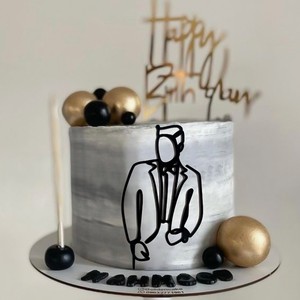 Decoración <span class=keywords><strong>de</strong></span> <span class=keywords><strong>Pastel</strong></span> Acrílica con Diseño <span class=keywords><strong>de</strong></span> Traje Sencillo para el Día del Padre, <span class=keywords><strong>Pastel</strong></span> <span class=keywords><strong>de</strong></span> Cumpleaños Minimalista con Personaje <span class=keywords><strong>de</strong></span> Papá - Product Image 2