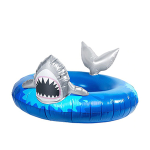 Flotteur de <span class=keywords><strong>piscine</strong></span> <span class=keywords><strong>gonflable</strong></span> en vinyle robuste en forme de <span class=keywords><strong>requin</strong></span>, anneau de natation rond durable en forme d'animal, tube aquatique pour adultes, fête d'été - Product Image 1