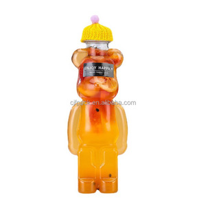 Personalizado 500ml 700ml plástico PET oso botellas portátil té oso botella desechable botella de agua - Product Image 4