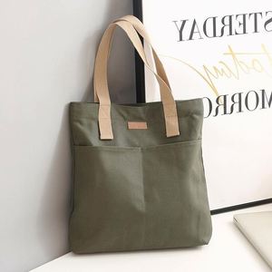 Sac fourre-tout de voyage et de shopping simple et portable de grande capacité, avec logo personnalisé, nouveau sac en toile tissée avec poignée en coton, réutilisable - Product Image 2