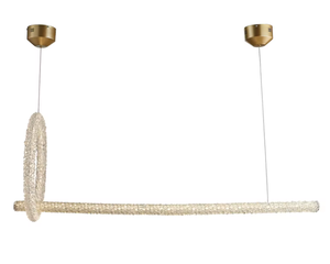 Zèle Éclairage Cuisine Pendentif Lumière Rectangle Chrome Or Cristal Conception Nordique Commutateur Contrôle En Aluminium Matériel AC Usage Domestique - Product Image 3