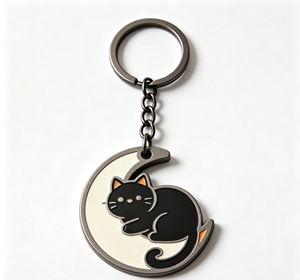 Custom Zinc Alloy <b>Cat</b> Keychain Enamel Color Metal Key <b>Ring</b> Vintage Promotional Gift - Product Image 2