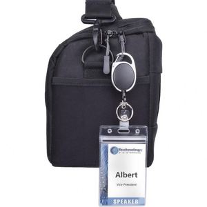 Hotsale Retractable Carabiner Holder Reel <b>Clip</b> With Vertical Waterproof Id <b>Badge</b> Card Pouch Sleeve - Product Image 4
