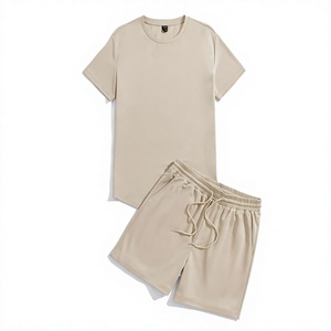 Conjunto de Camiseta y Pantalones Cortos de Punto de Spandex/Poliéster Rosa, Color Sólido, Ropa Casual para Niños - Product Image 2