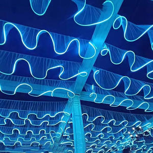 Rideau en gaze LED avec lumières intégrées <span class=keywords><strong>pour</strong></span> <span class=keywords><strong>mariage</strong></span>, centres de table suspendus, décoration de <span class=keywords><strong>plafond</strong></span>, drapé de fête, accessoires en tissu - Product Image 4