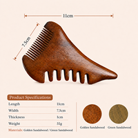 Peigne de massage du cuir chevelu en bois en gros, bois de santal doré, bois de santal vert, peigne Gua Sha, peigne à dents larges et fines, logo personnalisé OEM ODM Spa