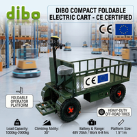 Chariot à plateforme électrique DIBO Heavy Duty 2000 kg, chariot à plateforme électrique à batterie, chariot de manutention de matériaux avec certification CE