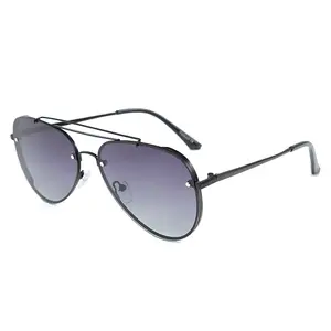 2021 High Quality Designer Fashion New Trend Classic Double Bridge Aviation Sun Glass Men Polarized Sunglasses