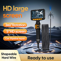 Cámara Endoscópica Articulada de 360 Grados, Pantalla IPS de 5 Pulgadas, Boroscopio Industrial de 6.25mm, Cámara de Inspección Impermeable IP67 1080P