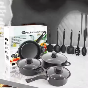 Ensemble de casseroles multifonctionnelles pour la cuisine, 13 pièces, ensemble de casseroles de luxe, poêle à frire en fonte antiadhésive - Product Image 1