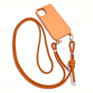Phone <b>Lanyard</b> Crossbody Strap <b>Polyester</b> Neck Strap Anti Loss Mobile Phone Holder Orange Color U Shape Design - Product Image 1