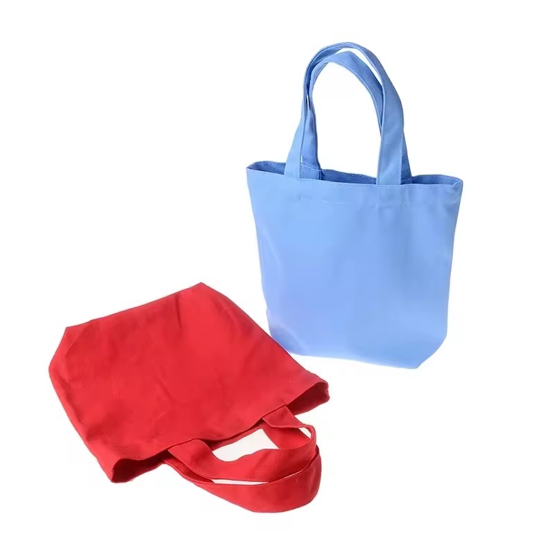 Eco friendly small canvas tote bag blank organic cotton tote bags with custom printed logo
