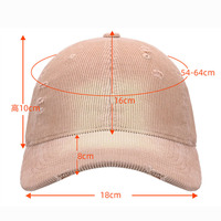 Cappello da Baseball Premium all'ingrosso, modello Trucker Snapback in Corduroy, non strutturato, effetto sbiadito e invecchiato, con fibbia in metallo
