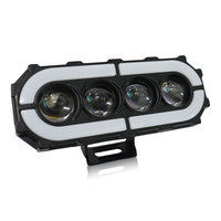 Lampe de travail à LED bicolore à 4 lentilles Angel Eyes Fog Lamp Off-road Driving Light Motorcycle Spotlight for Car Truck ATV