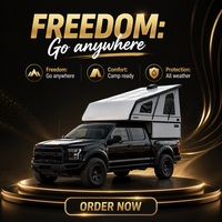 Caisse de camping-car légère en fibre de verre pour pick-up, idéale pour les voyages tout-terrain en 4x4