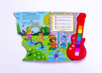 Livre de sondeur de guitare en plastique aventureux à 13 boutons pour enfants Musique et livre d'histoire Apprentissage avec exploration de mélodies et de contes