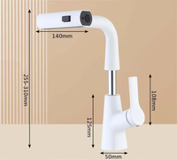 Robinet de cuisine moderne à une poignée Robinet pulvérisateur coulissant gris contemporain Noyau de valve en céramique pour les cuisines